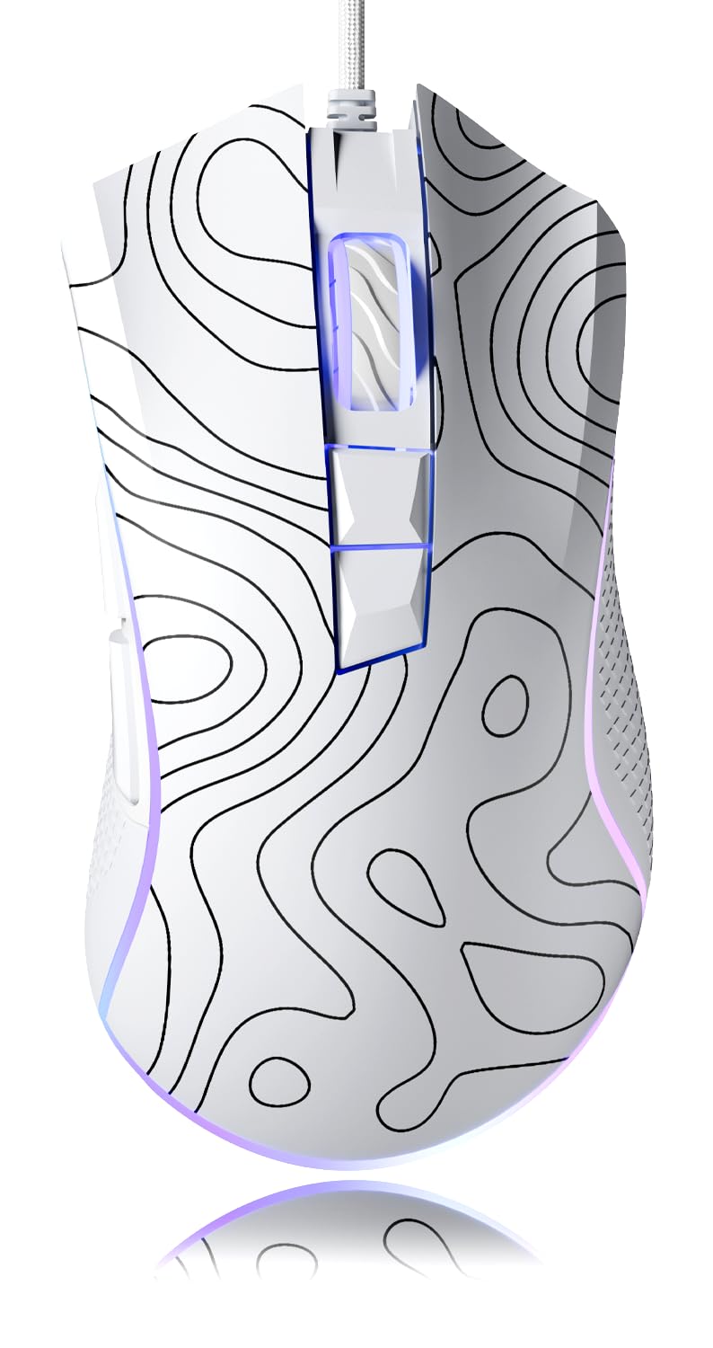 XVX G705 Wired Gaming Mouse, 12000 DPI RGB Gaming Mouse with 12